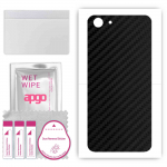 apgo Protective Skin Sticker for the back compatible with Oppo A1k, Wrap Film, Foil, Vinyl - Pattern Carbon Black
