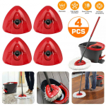4 vnt. pakaitinis besisukiojantis trikampio &scaron;luostės galvutės užvalkalas, plastikinis disko korpuso pagrindo priedas, tinkamas O-Cedar Easy Wring &scaron;luostei raudona