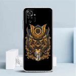 Samurai Oni kaukės dėklas, skirtas Xiaomi Redmi Note 11 Pro 10 9 9S 8 8T 7 9A 9C 9T 10 10C K40 Skaidrus TPU mink&scaron;tas telefono dangtelis Redmi Note 11 Pro 5G