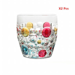 350 ml spalvotas burbulinis viskio puodelis BOHEMIA dizaino stiklinis kri&scaron;tolinis gėrimų puodelis vandens pienas kavos stiklas alaus bokalas Dropshipping 2 Pcs Whisky Cup 350ml