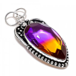Bi-Color Tourmaline Gemstone Handmade 925 Sterling Silver Pendant 2.56 r9c25