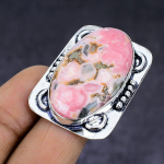 Rhodochrosite Gemstone 925 Sterling Silver gift Jewelry Ring Size 6.5 R5j49