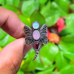 Natural Pink Chalcedony Gemstone 925 Sterling Silver Gift Ring Size 8.5 r3l93