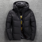 Vyri&scaron;ka žemyninė striukė su baltųjų ančių pūkais, žieminė, &scaron;ilta, vienspalvė, su gobtuvu, storas ančių pūkinis parkas, vyri&scaron;kos pūkinės striukės, žieminis lauko paltas M