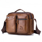 Brand Man Messenger Bag Natūralios odos Crossbody Bag Madingas vyri&scaron;kas Kelioninis krep&scaron;ys per petį ruda