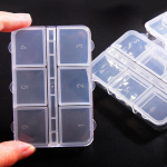 6 grotelių plastikinės saugojimo dėžutės skyrius papuo&scaron;alų karoliai skaidrus organizatorius dėklo laikiklis rankdarbių organizatorius 1