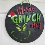 Pasisveikinimo ženklas Juokingas Grinch_Welcome priekinių durų ženklų vainikai, medinės kabantys lentos dekoravimas, verandos dekoras, sienos girliandos pakabukas One Size