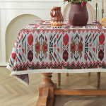 Senovinės tapybos aliejiniais dažais stiliaus staltiesės televizoriaus spintelės dengiamieji rank&scaron;luosčiai žakardo medvilniniai lininiai užvalkalai buitinės stačiakampės staltiesės 90*90cm