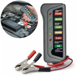 12 V automobilio akumuliatoriaus testeris Skaitmeninis generatorius 6 LED &scaron;viesos diagnostikos įrankis juoda