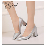 Moterų bateliai 2024 Nauji Smailūs Patentuotos Odos Auk&scaron;takulniai Suknelės Batai Madingi Oversize Batai Rudens Storapadžiai Moteri&scaron;ki Batai 40 sidabras