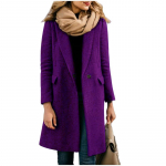 Rudens ir žiemos ilgas vilnonis moteri&scaron;kas paltas Nizi paltas 3XL violetinė
