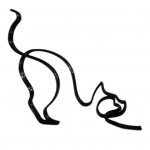 Metalinė gyvūnų figūrėlė, &scaron;uo, katė, minimalistinis meno skulptūros stalo dekoras, abstraktus &scaron;uns ar katės ornamentas namų biuro stalui, židinio stalui E