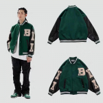 Europos & Amerikos Gatvės Stiliaus Vyri&scaron;ka Hip-Hop Bazinė Striukė - Pavasario/Rudens Atsitiktinė Laisvo Kirpimo Tendencija L žalia