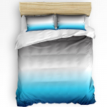 Pilkai mėlynos spalvos gradiento užvalkalas ant antklodės Lova Lovos patalynės komplektas Namų tekstilė Užvalkalas ant antklodės Pagalvės užvalkalai Miegamojo dvigulės lovos patalynės komplektas Be pakloto EU single(135x200cm)