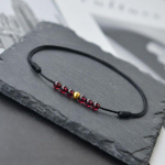 Pintinė apyrankė moterims Vyrai, Rankomis pintos raudonos virvės apyrankės Mergaitės gimtadienis Draugystė Laiminga dovana raudona juoda papuo&scaron;alai juoda