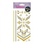Tatouages temporaires - Symboles phosphorescents - Noir - Dorures