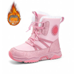 Berniukų žieminiai vandeniui atsparūs sniego batai, neslidūs, itin &scaron;ilti, vidutinių ir didelių dydžių, lauko žygiavimo avalynė 34