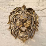 Retas radinys Didelė liūto galvos sieninė meno skulptūra Auksinė derva Liūto galvos menas Sienų prabangi dekoracija Virtuvės siena Miegamasis dropshippin 21x16x12cm liūtas