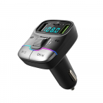 FM Siųstuvas Bluetooth 5.4 Laisvų rankų įranga Ne&scaron;iojamas Automobilinis AUX Radijo Moduliatorius MP3 Grotuvas su Greito Įkrovimo Adapteriu Automobilio Priedai juoda