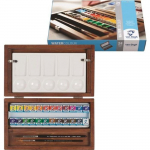 Aquarelės rinkinys - VAN GOGH - 24 pusiniai indai - 2 teptukai - mai&scaron;ymo paletė įvairiaspalvis