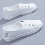 Vasariniai plok&scaron;čiapadžiai batai Nauji moteri&scaron;ki batai Balti sportbačiai Drobė Universalūs Sportiniai Vasarinė plona versija 40