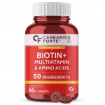 Karbamido Forte Biotin tabletės plaukų augimui | Biotino papildas su 50 multivitaminų ingredientų moterims ir vyrams
