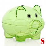 Skaidri, miela PIGGY banko moneta, moneta, plastikinė grynųjų pinigų atidaroma taupyklė, vaiki&scaron;ka kiaulės dovana b-s
