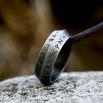 Naujo dizaino paprastas Odin norvegų vikingų amuletas runų žiedas vyrams, moteri&scaron;kas 316L nerūdijančio plieno mados žodžiai Retro papuo&scaron;alų didmeninė prekyba as the picture-7