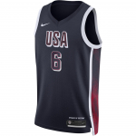 Nike JAV Krep&scaron;inio Komanda Olimpinė Serija SS24 Dri-FIT LeBron James Logotipas Kvėpuojantis Treniruočių Sportinis Krep&scaron;inio Mar&scaron;kinėliai Vyri&scaron;kas mar&scaron;kinėlis Tamsiai mėlynas NN201911308-USA S