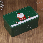 Stačiakampė kalėdinė skardinė dėžutė Tu&scaron;čia sausainių saldainių dėžutė Kalėdų senelio dovanų dėžutės papuo&scaron;alų saugykla gali &scaron;ventinių vestuvių vakarėlio dekoras as the picture