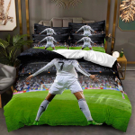 Ronaldo Messi 3D spaudos futbolo žvaigždės antklodės užvalkalo ir pagalvės užvalkalo rinkinys 140x200cm