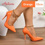 Aphixta Auksinė metalinė grandinėlė Auk&scaron;ti 12cm/10cm stiletto kulniukai Auk&scaron;takulniai moteri&scaron;ki batai Smailianosės vakarėlio auk&scaron;takulniai Super didelis dydis 48 49 50 35