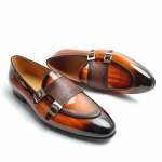 Madingi vyri&scaron;ki lakuotos odos loaferiai Eleganti&scaron;ki vienuolio sagties slip-on oficialūs batai vestuvėms, vakarėliams ir formaliems renginiams Laisvalaikio natūralios odos 38 ruda
