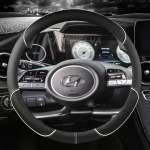 PU odinis automobilio vairo dangtis, skirtas Hyundai Tucson NX4 Elantra Sonata 10th Auto Accessories RED O SHAPE