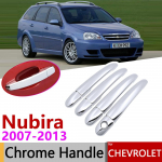 for Chevrolet Nubira Lacetti J200 Facelift 2007~2013 Chrome Door Handle Cover Car Accessories Stickers Trim Set 2008 2010 Handle 2 Keyhole