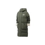 Adidas Originals ilgas &scaron;erpos vidutinio ilgio sportinis pūkinis striukė su gobtuvu žiemos moteri&scaron;kos striukės tamsiai žalia GL6409 32