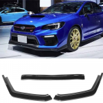 Suderinama su 15-21 Subaru STI: Trijų dalių priekinio buferio skirstytuvas Subaru WRX CS stiliaus JDM Matte Black - Unpackaged