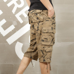 Kamufliažiniai ilgi, krovininiai &scaron;ortai Vyri&scaron;ki vasariniai laisvalaikio medvilniniai bridžai Baggy Multi Pocket Military Capri Kelnės Taktinės trumpos 28