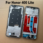Huawei Honor 400 Lite 5G vidurinio rėmo priekinio rėmelio korpuso LCD palaikymo laikiklio galinės plok&scaron;tės važiuoklės keitimas juoda