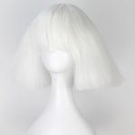HAIRJOY Lady Gaga Cosplay Perukai Tiesus Bob Trumpas Tamsiai Rudas Sidabri&scaron;kai Pilkas &Scaron;viesiai Rudas Rožinis Žalias &Scaron;viesus Juodas Sintetinių Plaukų Perukas white