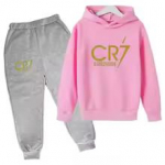 Cristiano Ronaldo CR7 Cosplay Kostiumai Vaikams Futbolo Idolas Vaikų Hoodies Rinkinys Kelnės Kostiumas Vaikams Auk&scaron;tos Kokybės Berniukų Mergaičių Drabužiai Sportinis Kostiumas 130 black