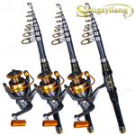 Kombinuota me&scaron;kerės ritė Kelioninė teleskopinė me&scaron;kerė Saltwater Freshwater 12BB metalinė spiningo ritė
