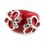 Bague Cr&eacute;ateur 'Happy Days' Rouge 54 raudona