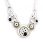 NOA [K0193] - Collier Cr&eacute;ateur 'Coloriage' blanc gris pilka