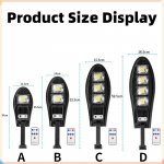 1PACK 3000W lauko saulės LED lempa 4 režimų vandeniui atspari judesio jutiklio saulės lempa, saulės sodo lempa, indukcinė gatvės lempa lauko ap&scaron;vietimas A-1PACK with IR-24LED
