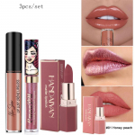 3 vnt./rinkinys Beautiful Girl Dream Color Chameleon Diamond Glitter Lūpų blizgesys Lūpų dažai Matiniai Lūpų dažai Vandeniui atsparūs ilgalaikiai lūpų dažai 138