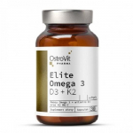 Ostrovit Elite Omega 3, D3+K2, 30 dangtelių