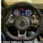 WCaRFun Customize Black Suede automobilio vairo dangtelis, skirtas Volkswagen VW Golf R MK7 Golf 7 GTI VW Polo GTI Scirocco 2015 m. Style 8