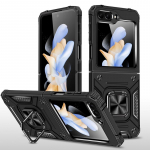 Mobiliojo telefono krep&scaron;elio sulankstomas dėklas, skirtas Samsung Galaxy Z Flip 5 Flip5 Zflip5 5G kietiems apsauginiams stovo dangčiams for Samsung Z Flip 5 juoda