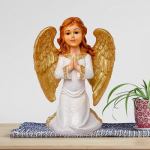 &bdquo;Newven Angel&ldquo; demonstracija &bdquo;Idol Katalikų siena&ldquo; Dekoratyvinės krik&scaron;čioni&scaron;kos statulos, skirtos namų dekoravimui, amatų dovanos, skirtos namų &scaron;ildymui svetainei (8 colių)